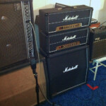 One happy amp and cab family from L to R: Roland JC-120 (aka "Rolls"), 1969 Marshall 4x12 wVintage 30s (aka "Old Yella"), late 70s Marshall Mk II 50w (aka "Topsy"), late 70s Marshall Mk II 100w (aka "Turvy"), new-ish Marshall 1960A cab w75s (aka "Stagecake"), new-ish Vox AC-30 (aka "Tom"). One happy amp and cab family from L to R: Roland JC-120 (aka "Rolls"), 1969 Marshall 4x12 wVintage 30s (aka "Old Yella"), late 70s Marshall Mk II 50w (aka "Topsy"), late 70s Marshall Mk II 100w (aka "Turvy"), new-ish Marshall 1960A cab w75s (aka "Stagecake"), new-ish Vox AC-30 (aka "Tom").